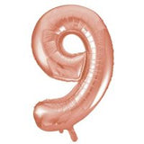 Rose Gold Number Supershape Helium Filled Foil Balloon