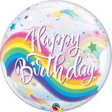 Happy Birthday Unicorn 2-Sided Helium Filled Single Bubble Balloon