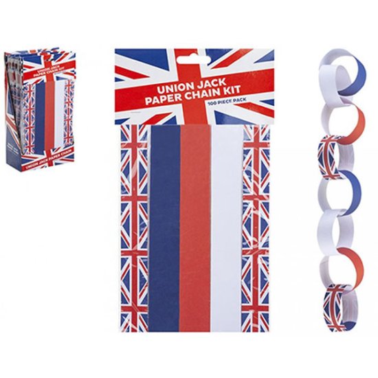 Union Jack Paper chain Kit (100 Piece Pack)