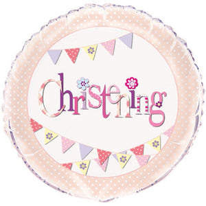 Pink Christening Helium Filled Foil Balloon