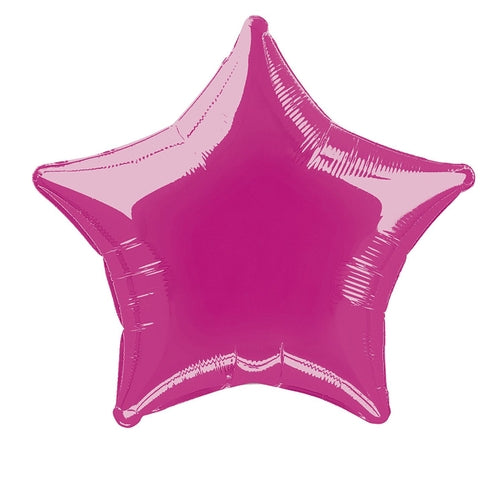 Hot Pink Star Shape Helium Filled Foil Balloon