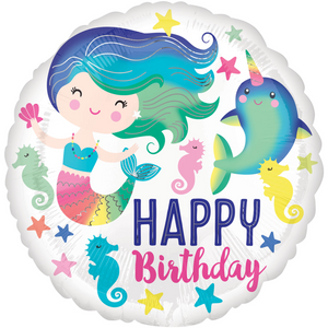 Sealife Happy Birthday Helium Filled Foil Balloon