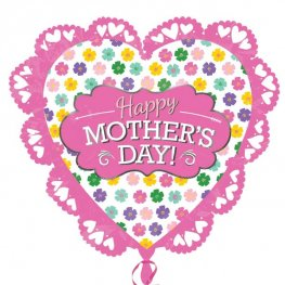 Happy Mother's Day Intricate Heart Supershape Helium Filled Foil Balloon