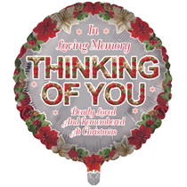 Thinking Of You Christmas Remembrance Helium Filled Foil Balloon