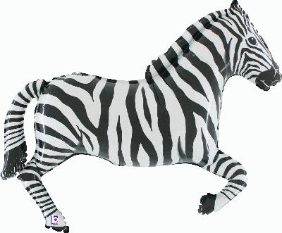 Zebra Supershape Helium Filled Foil Balloon